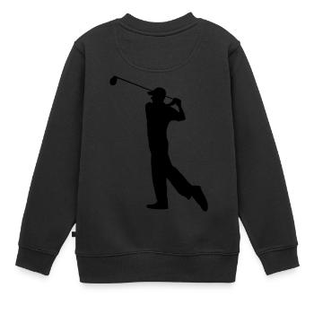 Golf - Golfball - Kinder Premium Organic Sweatshirt - Schwarz - Hinten - AI Model Kid Female (0cm)