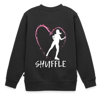 Liebe Shuffle Tanz - rosa Herz mit Tänzerin - Kinder Premium Organic Sweatshirt - Schwarz - Hinten - AI Model Kid Female (0cm)