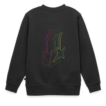 Electric Guitars Gitarrist Musik Instrument Saite - Kinder Premium Organic Sweatshirt - Schwarz - Hinten - AI Model Kid Female (0cm)