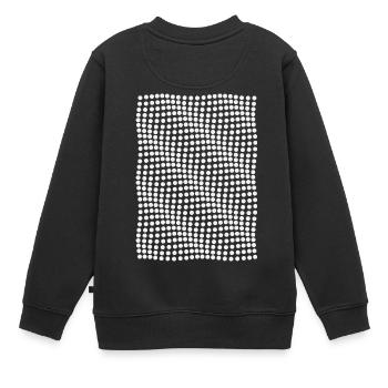 Optical illusion waves effect - Kids Premium Organic Sweatshirt - black - Back - AI Model Kid Female (0cm)