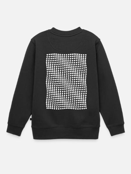 Effet d'onde d'illusion optique - Sweat Premium enfant bio - noir