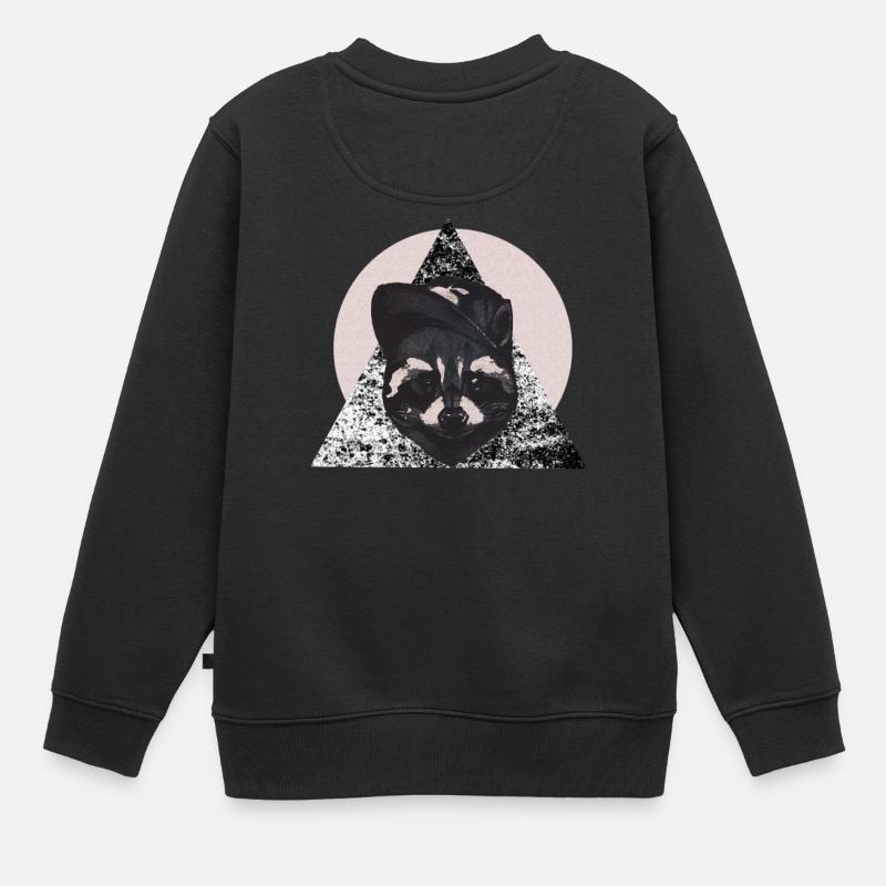Waschbär - Kinder Premium Organic Sweatshirt - Schwarz