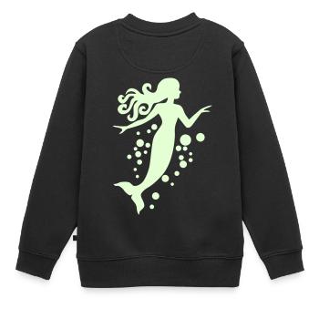 Meerjungfrau - Kinder Premium Organic Sweatshirt - Schwarz - Hinten - AI Model Kid Female (0cm)