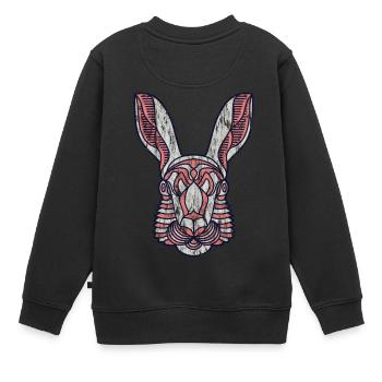 lièvre - Sweat Premium enfant bio - noir - Dos - AI Model Kid Female (0cm)