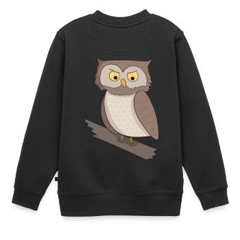 Uhu - Kinder Premium Organic Sweatshirt - Schwarz - Hinten - AI Model Kid Female (0cm)