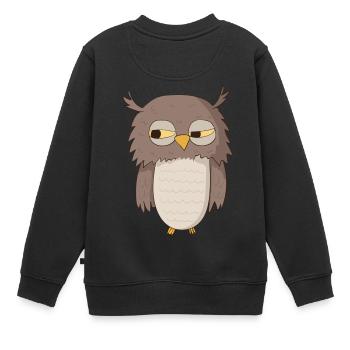 Kauz Eule - Kinder Premium Organic Sweatshirt - Schwarz - Hinten - AI Model Kid Female (0cm)