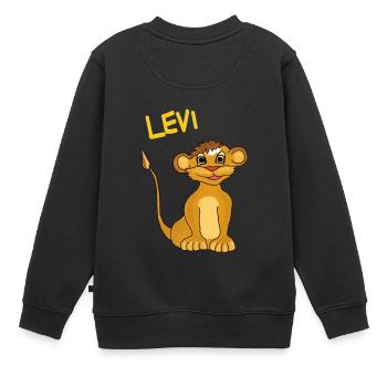 Levi, le petit lion de l'île des nuages - Sweat Premium enfant bio - noir - Dos - AI Model Kid Female (0cm)