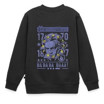 Beethoven Europa Design - Kinder Premium Organic Sweatshirt - Schwarz - Hinten - AI Model Kid Female (0cm)