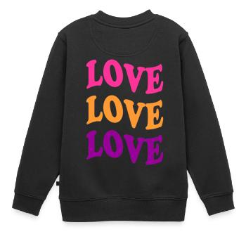 Love Love Love - Kinder Premium Organic Sweatshirt - Schwarz - Hinten - AI Model Kid Female (0cm)