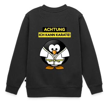 Achtung - ich kann Karate! - Kinder Premium Organic Sweatshirt - Schwarz - Hinten - AI Model Kid Female (0cm)