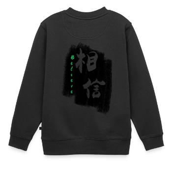 Croire en chinois - Sweat Premium enfant bio - noir - Dos - AI Model Kid Female (0cm)