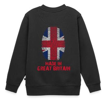 Großbritannien Flagge - Made in Great Britain Gesc - Kinder Premium Organic Sweatshirt - Schwarz - Hinten - AI Model Kid Female (0cm)