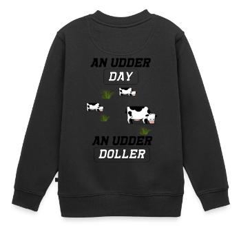 ein Eutertag - Kinder Premium Organic Sweatshirt - Schwarz - Hinten - AI Model Kid Female (0cm)