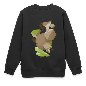 équipe sympa - Sweat Premium enfant bio - noir - Dos - AI Model Kid Female (0cm)