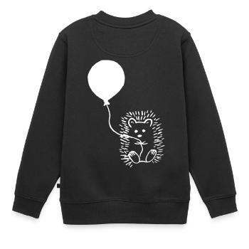Igel mit Ballon - Kinder Premium Organic Sweatshirt - Schwarz - Hinten - AI Model Kid Female (0cm)