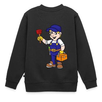 Gas- und Wasserinstallateur - Kinder Premium Organic Sweatshirt - Schwarz - Hinten - AI Model Kid Female (0cm)