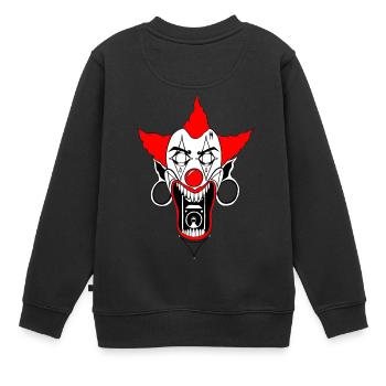Tekno Clown - Kinder Premium Organic Sweatshirt - Schwarz - Hinten - AI Model Kid Female (0cm)