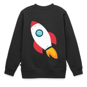 fusée - Sweat Premium enfant bio - noir - Dos - AI Model Kid Female (0cm)