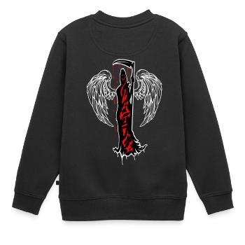 Gerechtigkeit - Kinder Premium Organic Sweatshirt - Schwarz - Hinten - AI Model Kid Female (0cm)