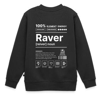 Raver Lifestyle White - Sweat Premium enfant bio - noir - Dos - AI Model Kid Female (0cm)