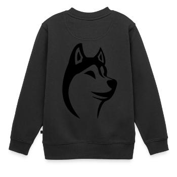 Husky - Kinder Premium Organic Sweatshirt - Schwarz - Hinten - AI Model Kid Female (0cm)