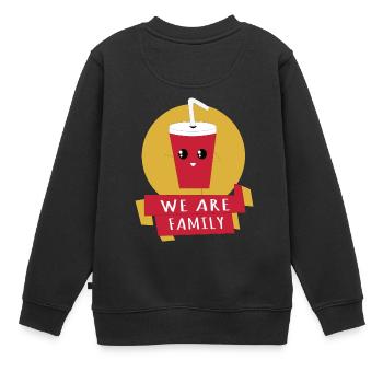 COLA - WE ARE FAMILY - Kinder Premium Organic Sweatshirt - Schwarz - Hinten - AI Model Kid Female (0cm)