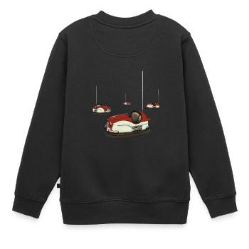 Autoscooter, Kirmes, Fahrgeschäft, Volksfest - Kinder Premium Organic Sweatshirt - Schwarz - Hinten - AI Model Kid Female (0cm)