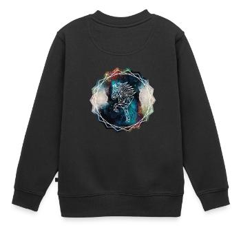 Tölter "Geogalaxy2" - Kinder Premium Organic Sweatshirt - Schwarz - Hinten - AI Model Kid Female (0cm)