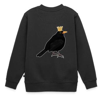 Amsel Krone Singvogel Süßer heimischer Vogel - Kinder Premium Organic Sweatshirt - Schwarz - Hinten - AI Model Kid Female (0cm)