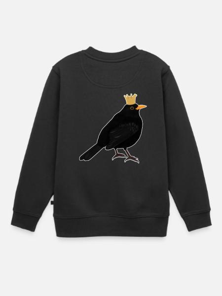 Blackbird crown songbird Sweet domestic bird - Kids Premium Organic Sweatshirt - black