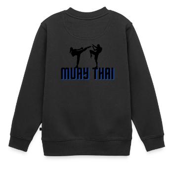 muay thai - Kinder Premium Organic Sweatshirt - Schwarz - Hinten - AI Model Kid Female (0cm)