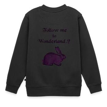 Suivez-moi au pays des merveilles ..? - Sweat Premium enfant bio - noir - Dos - AI Model Kid Female (0cm)