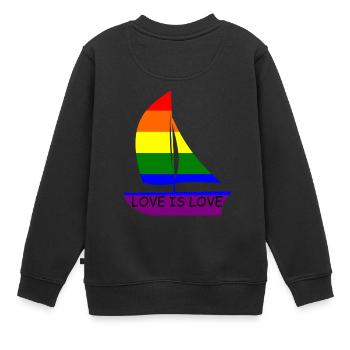 Love is love lgbtq - Kinder Premium Organic Sweatshirt - Schwarz - Hinten - AI Model Kid Female (0cm)