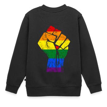 RAINBOW FIST - Sweat Premium enfant bio - noir - Dos - AI Model Kid Female (0cm)