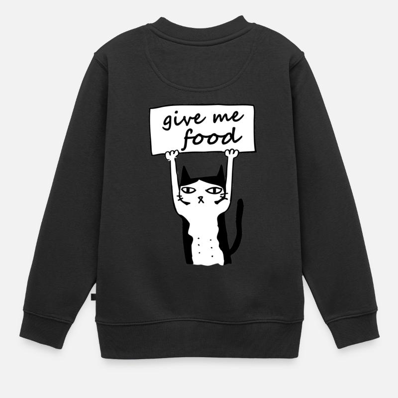 Mon chat - me donner à manger - Sweat Premium enfant bio - noir