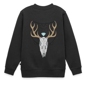 Hirschgeweih Schädel - Kinder Premium Organic Sweatshirt - Schwarz - Hinten - AI Model Kid Female (0cm)