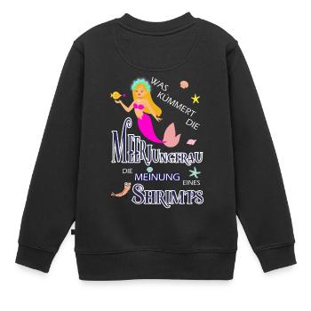 Meerjungfrau - Kinder Premium Organic Sweatshirt - Schwarz - Hinten - AI Model Kid Female (0cm)
