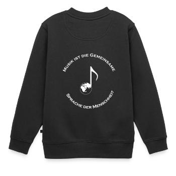 Musik Musikinstrument Chor Musizieren Singen - Kinder Premium Organic Sweatshirt - Schwarz - Hinten - AI Model Kid Female (0cm)