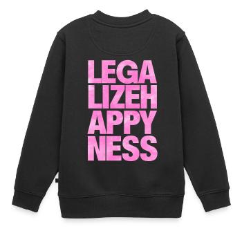 Legalize Happiness T-Shirt - Kinder Premium Organic Sweatshirt - Schwarz - Hinten - AI Model Kid Female (0cm)