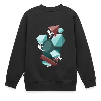 équipe sympa - Sweat Premium enfant bio - noir - Dos - AI Model Kid Female (0cm)