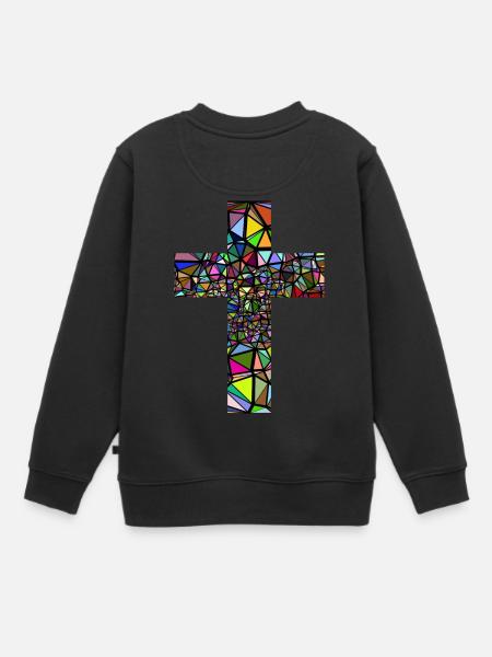 abstrait croix - Sweat Premium enfant bio - noir