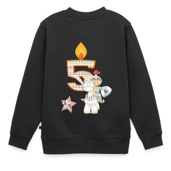 Geburtstag Zahl 5 Prinz Ritter Pferd Junge - Kinder Premium Organic Sweatshirt - Schwarz - Hinten - AI Model Kid Female (0cm)