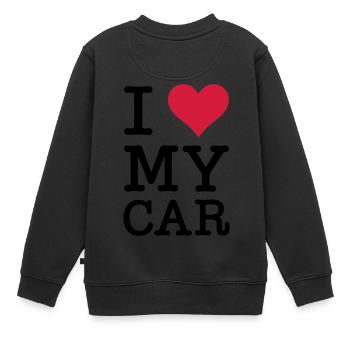 I Love My Car - Kinder Premium Organic Sweatshirt - Schwarz - Hinten - AI Model Kid Female (0cm)