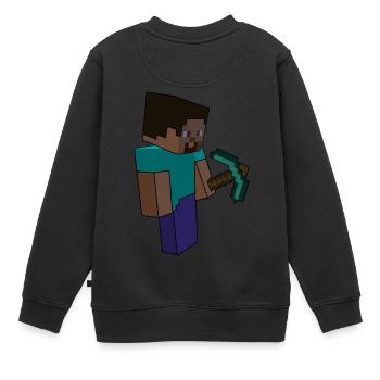 bergarbeiter miner bergwerk mine coal kohle16 - Kinder Premium Organic Sweatshirt - Schwarz - Hinten - AI Model Kid Female (0cm)