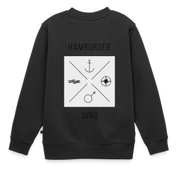Hamburger Jung - Kinder Premium Organic Sweatshirt - Schwarz - Hinten - AI Model Kid Female (0cm)