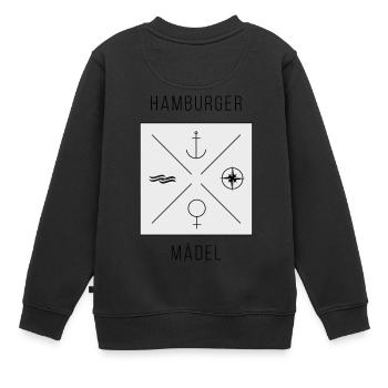 Hamburger Maedel - Kinder Premium Organic Sweatshirt - Schwarz - Hinten - AI Model Kid Female (0cm)