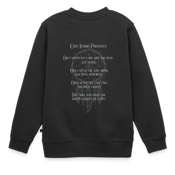 Divination du Capteur de rêves prophète indien cri - Sweat Premium enfant bio - noir - Dos - AI Model Kid Female (0cm)