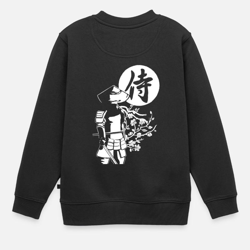 Samouraï Blanc - Sweat Premium enfant bio - noir