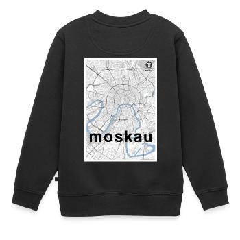 Moskau Hipster Stadt Karte schwarz weiß - Kinder Premium Organic Sweatshirt - Schwarz - Hinten - AI Model Kid Female (0cm)