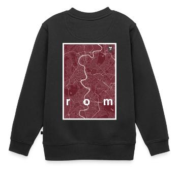 Rom Hipster Stadt Karte rot - Kinder Premium Organic Sweatshirt - Schwarz - Hinten - AI Model Kid Female (0cm)